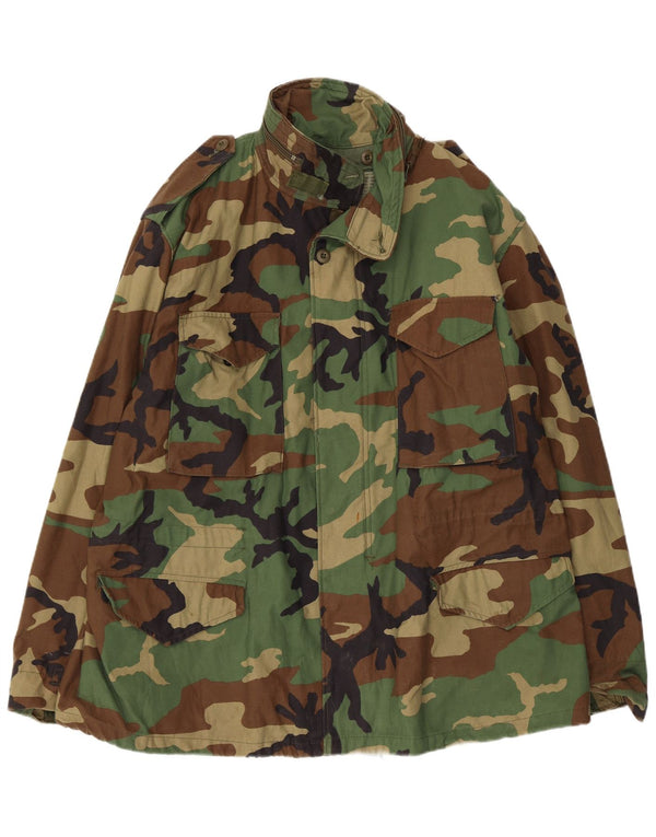 Vintage Herren Militärjacke UK 42 XL Grün Camouflage Baumwolle