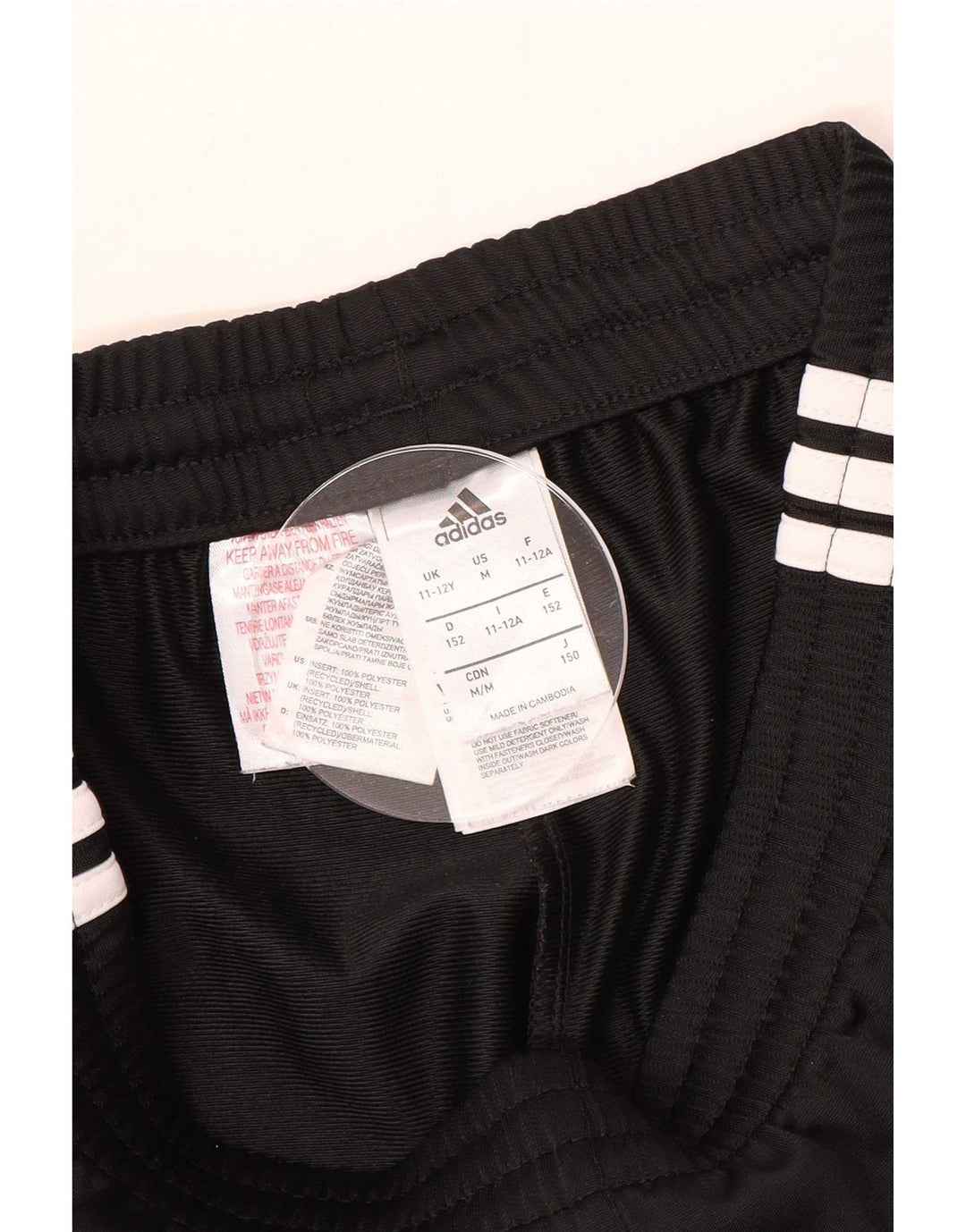 Adidas Trainingshose für Jungen, 11–12 Jahre, schwarzes Polyester
