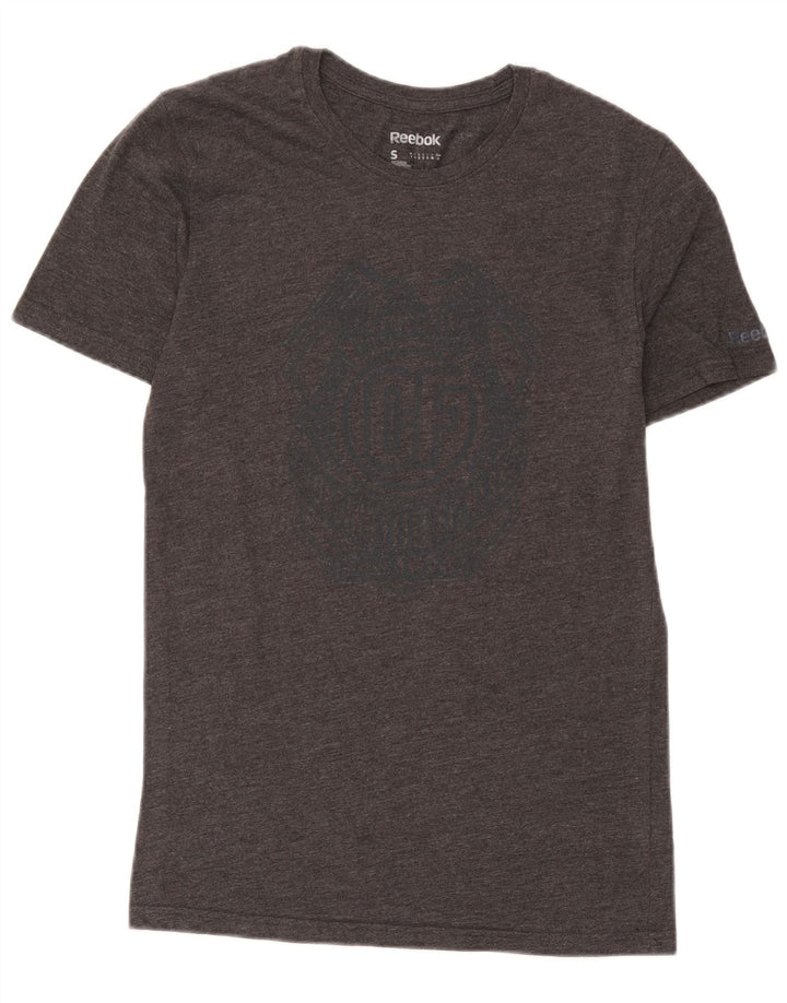 Reebok Herren-T-Shirt mit Grafik, klein, grau geflecktes Polyester