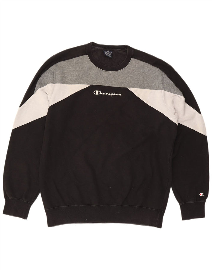 CHAMPION Herren-Sweatshirt mit Grafik, XL, Schwarz, Colourblock-Baumwolle