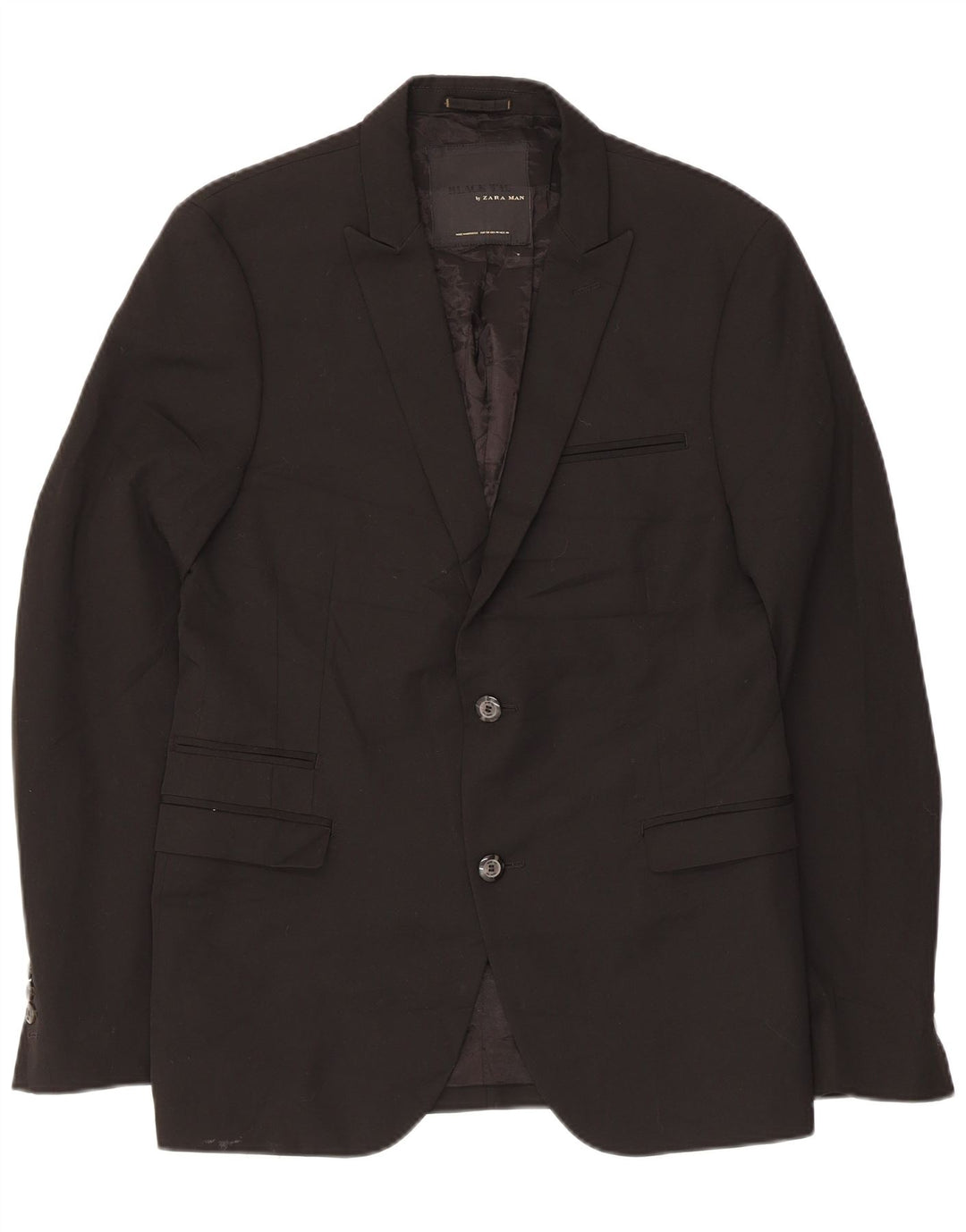 Zara Herren-Blazer mit 2 Knöpfen, EU 50, mittelschwarz, Polyester