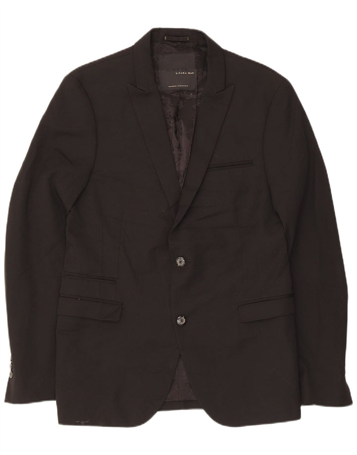 Zara Herren-Blazer mit 2 Knöpfen, EU 50, mittelschwarz, Polyester
