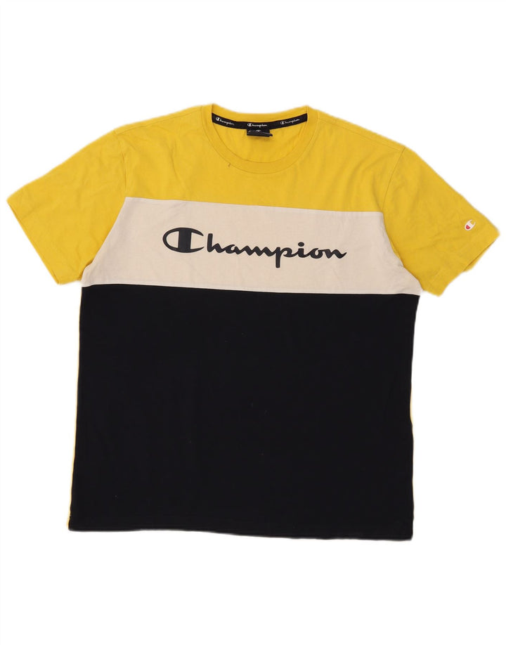Champion Herren-T-Shirt mit Grafik, mittelgroß, Schwarz, Farbblock