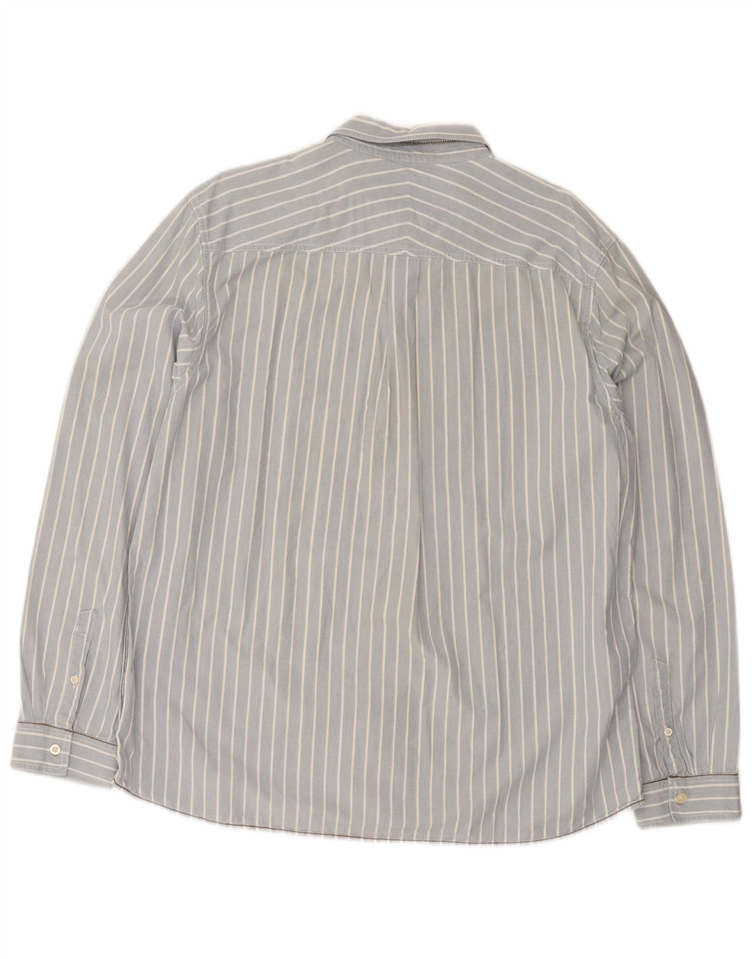 White Stuff Herren-Hemd mit klassischer Passform, 2XL, blaue Nadelstreifen-Baumwolle