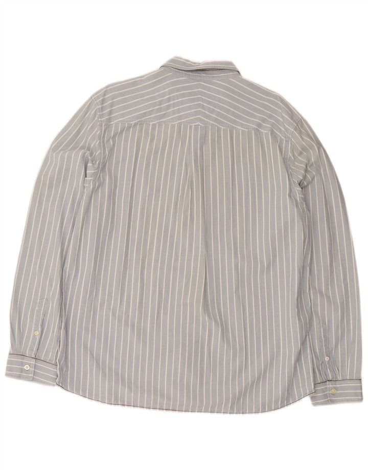 White Stuff Herren-Hemd mit klassischer Passform, 2XL, blaue Nadelstreifen-Baumwolle