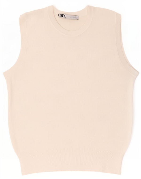 Zara Damen Weste Tank Top UK 12 Mittelweiße Viskose