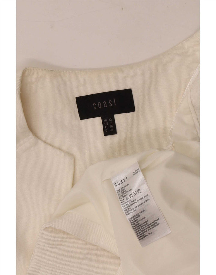Coast Damen-Bolerojacke mit 3/4-Ärmeln, offen, UK 12, Mittelweiß, Viskose