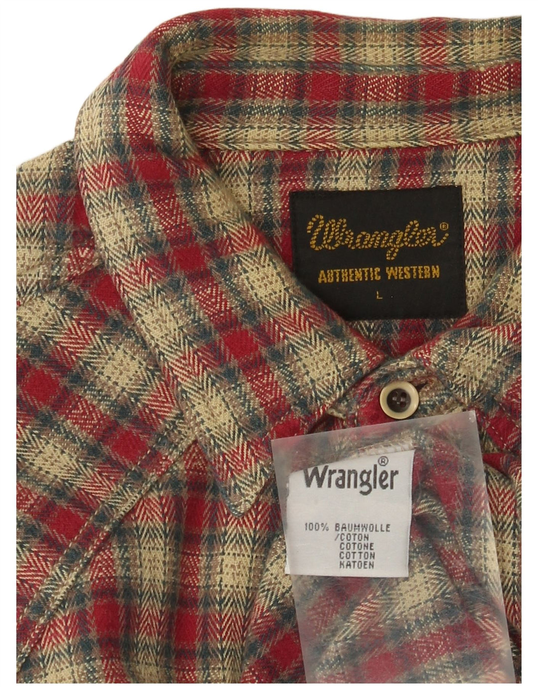 Wrangler Herren-Flanellhemd, groß, rot kariert, Baumwolle