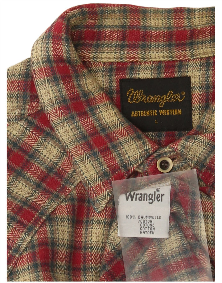 Wrangler Herren-Flanellhemd, groß, rot kariert, Baumwolle