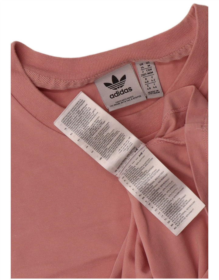 ADIDAS Damen Grafik T-Shirt Top UK 14 Mittelrosa Baumwolle