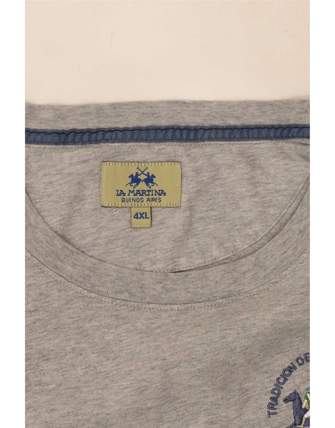 La Martina Herren T-Shirt Top 4XL Grau meliert