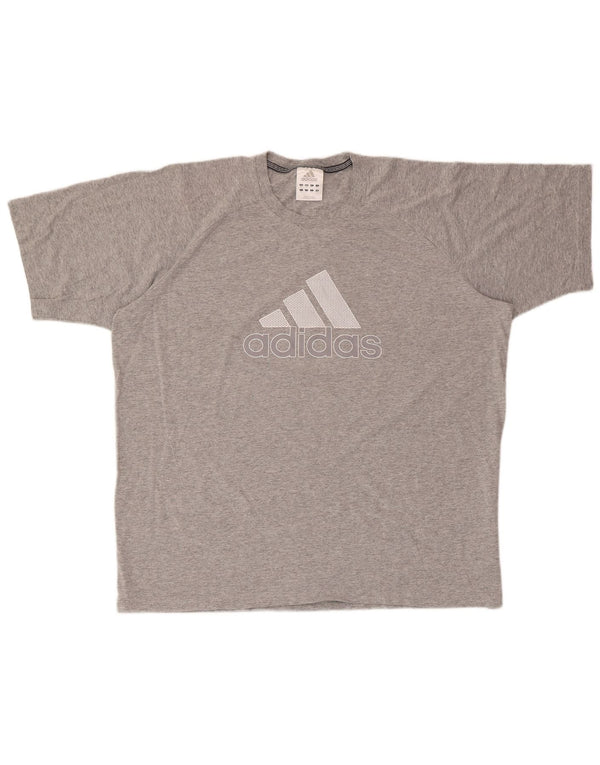 ADIDAS Herren Grafik T-Shirt Top XL Grau gefleckte Baumwolle