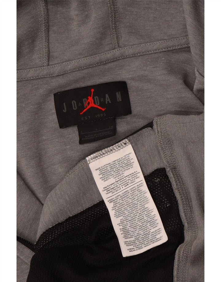 JORDAN Herren-Kapuzenpullover mit Reißverschluss, klein, graue Farbblock-Baumwolle