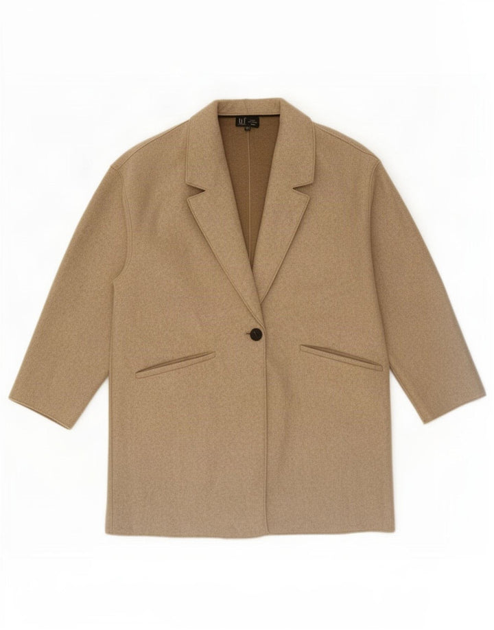 Zara Damen Trafaluc Mantel UK 16 Large Beige Polyester