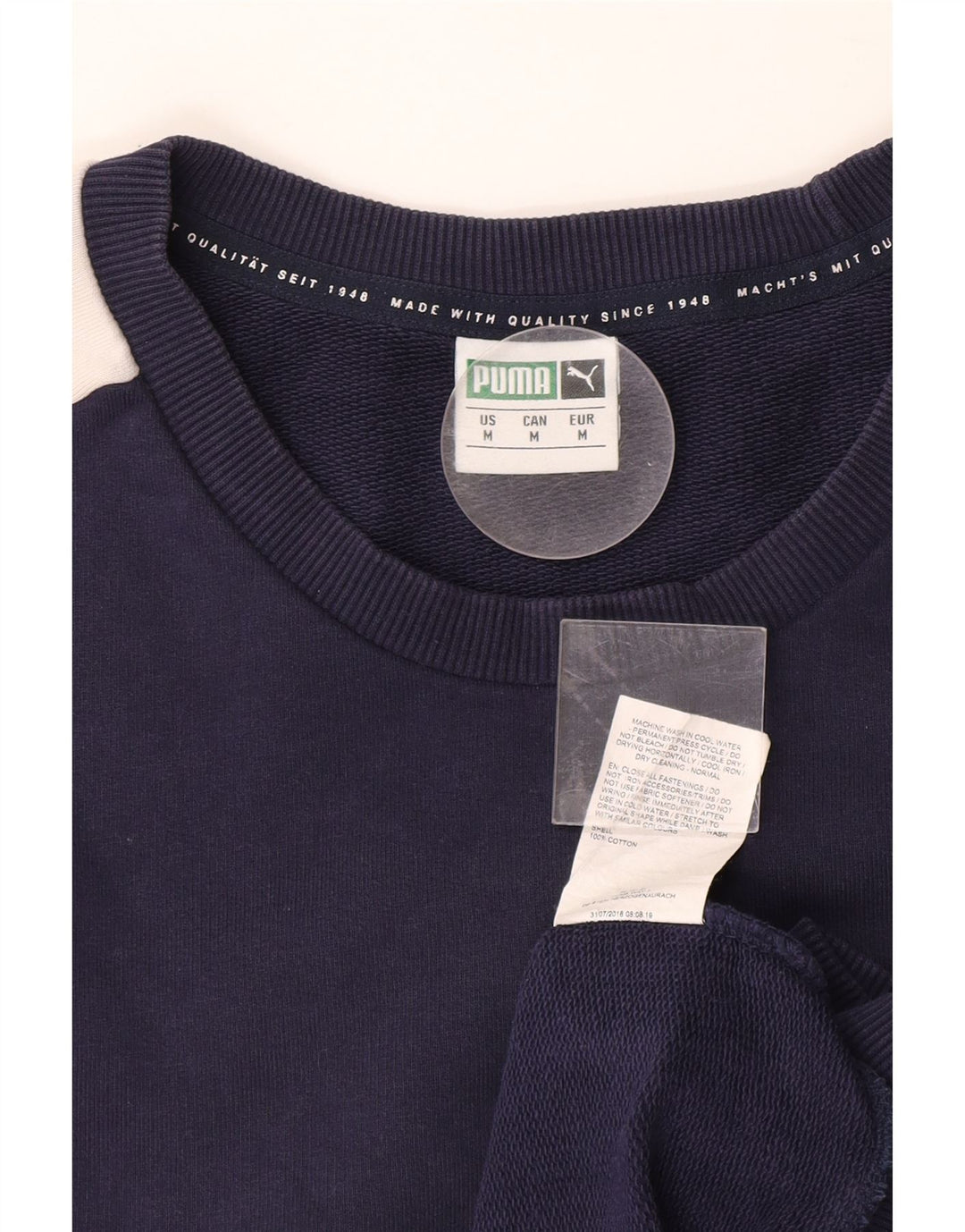 PUMA Herren-Sweatshirt, mittelgroß, marineblau, Colourblock-Baumwolle