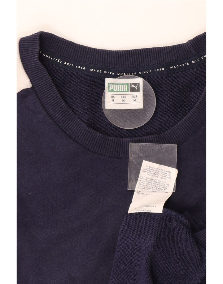 PUMA Herren-Sweatshirt, mittelgroß, marineblau, Colourblock-Baumwolle