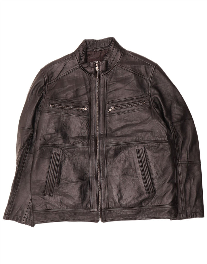 Derimod Expo Damen Lederjacke UK 20 2XL Schwarzes Leder