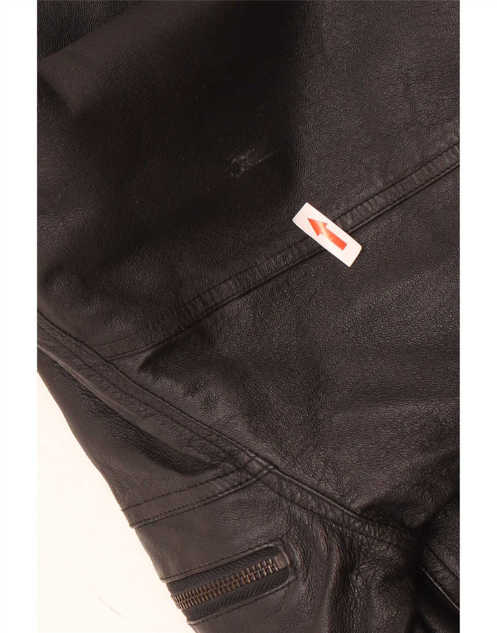 C&A Herren Bomber-Lederjacke EU 48 Mittelschwarz