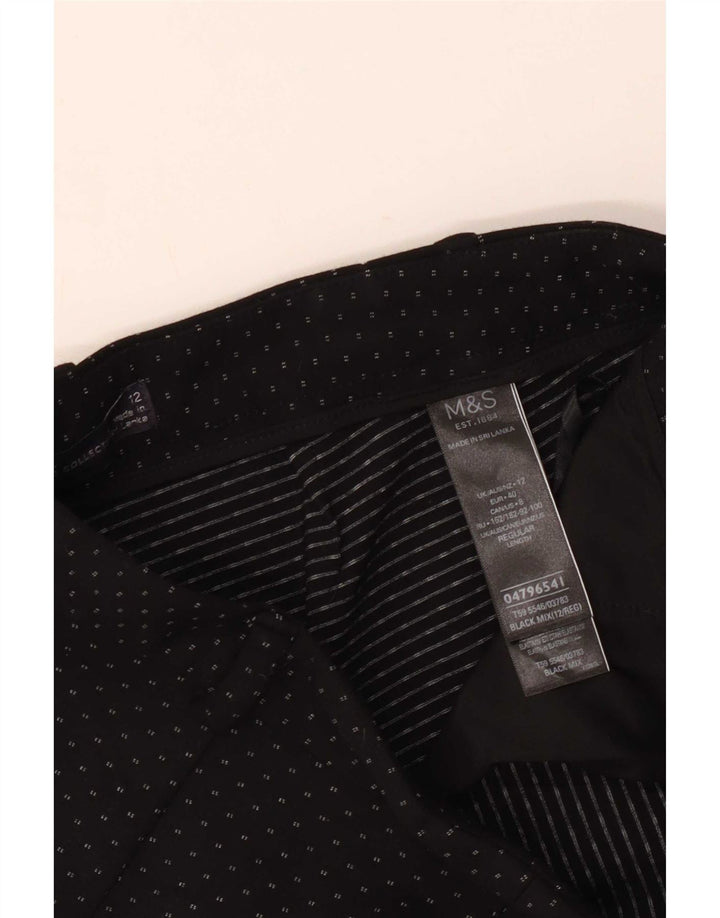 Marks & Spencer Damen-Hose mit kurzen Ärmeln, UK 12, M, W30, L27, Schwarz gefleckt