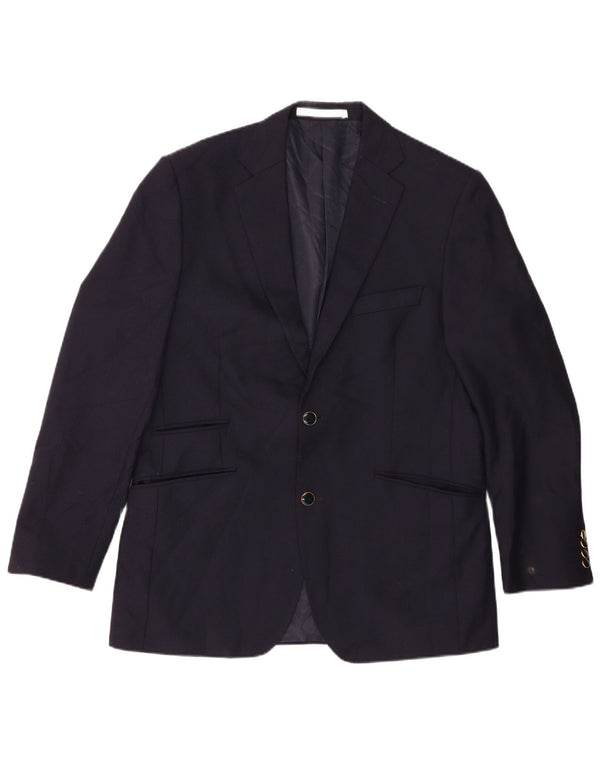 Marks & Spencer Herren-Blazer mit 2 Knöpfen, UK 40, mittelmarineblaue Wolle