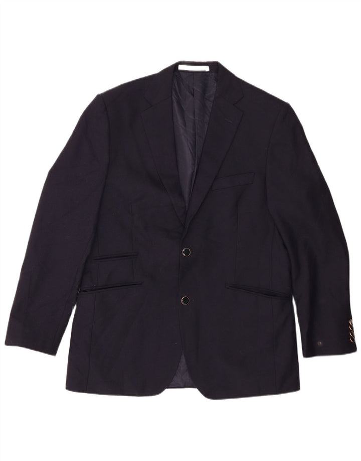 Marks & Spencer Herren-Blazer mit 2 Knöpfen, UK 40, mittelmarineblaue Wolle
