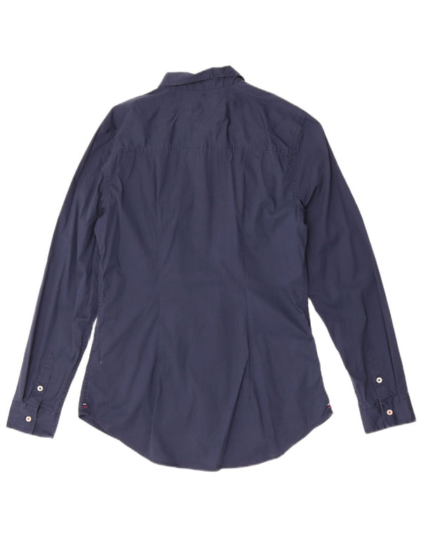 Tommy Hilfiger Damenhemd UK 14 Large Marineblau Baumwolle