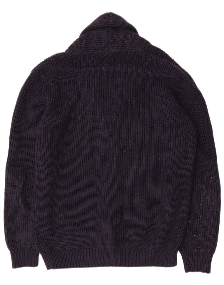 Zara Herren-Cardigan-Pullover Mittelblau