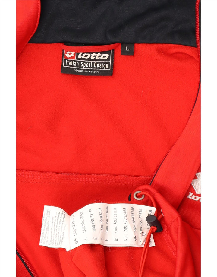 Lotto Herren-Trainingsanzug-Topjacke, großes rotes Polyester