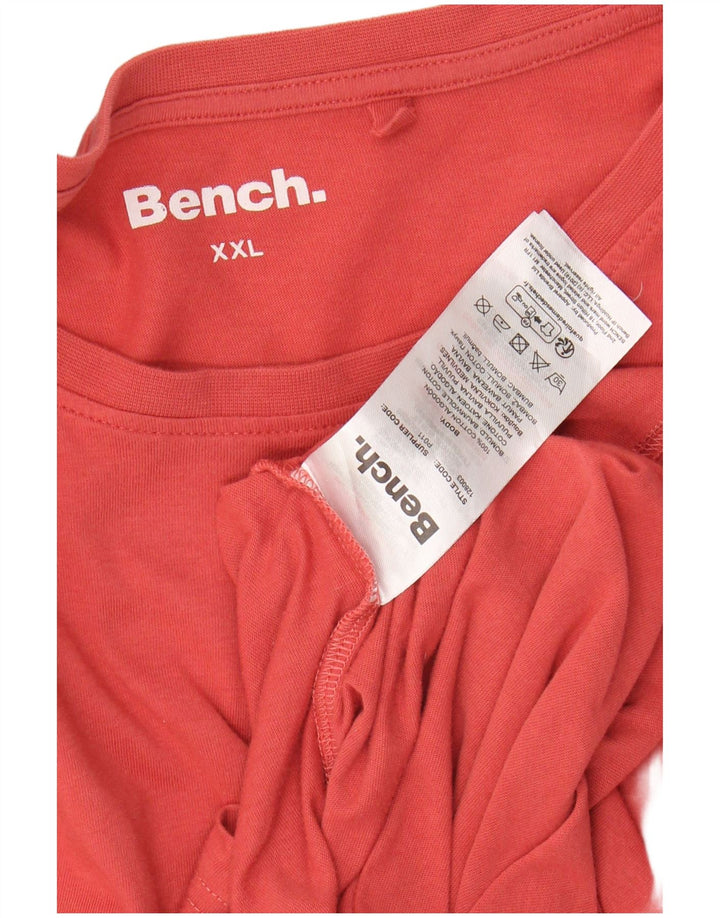 BENCH Damen T-Shirt Top UK 20 2XL Rote Baumwolle
