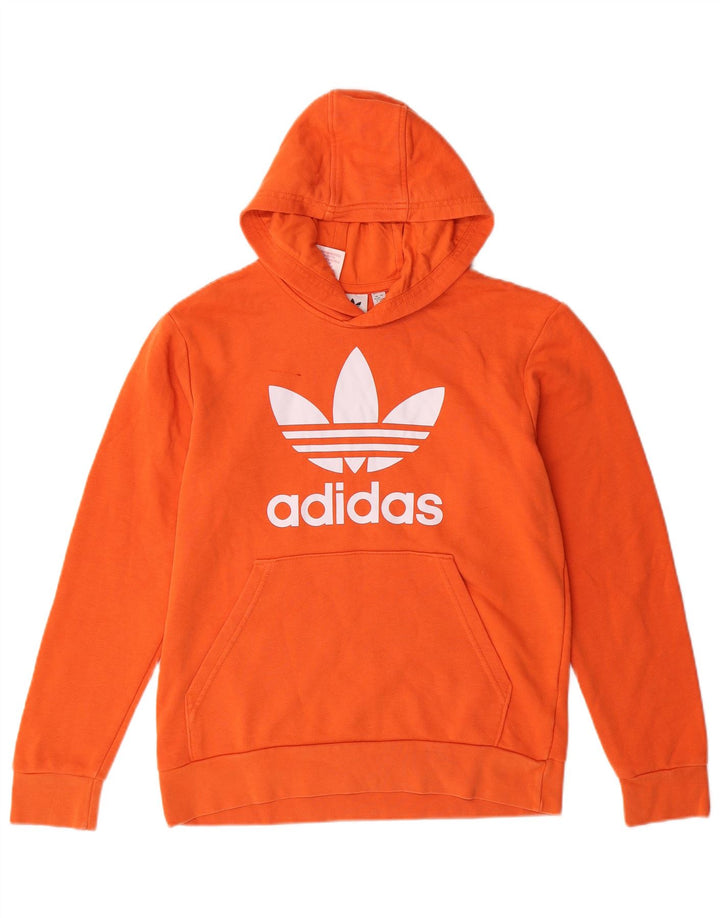 ADIDAS Kapuzenpullover mit Grafik für Jungen, 12–13 Jahre, orange Baumwolle