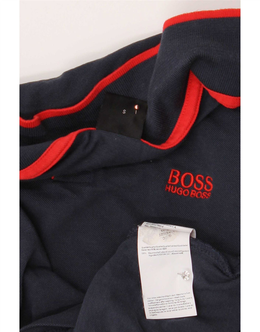 Hugo Boss Herren-Poloshirt, klein, marineblau, Baumwolle