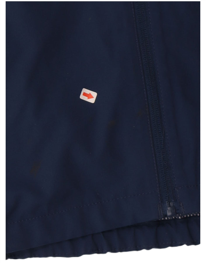 Jack Wolfskin Jungen-Regenjacke mit Kapuze, 13–14 Jahre, marineblaues Polyester