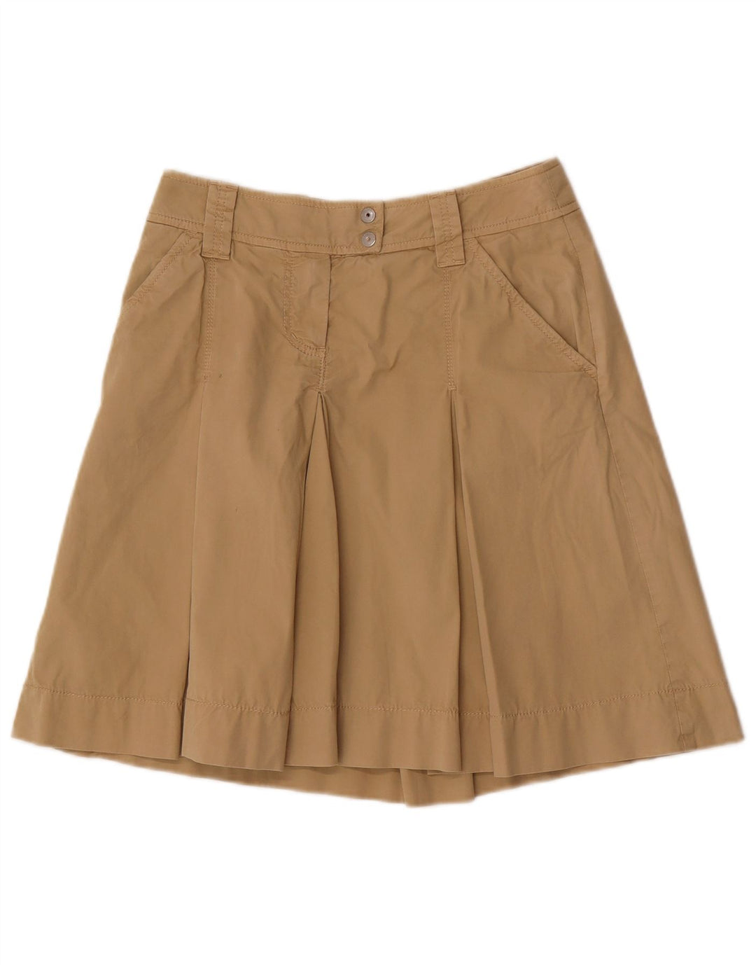 Sergio Tacchini Damen A-Linienrock IT 40 Small W28 Beige Baumwolle