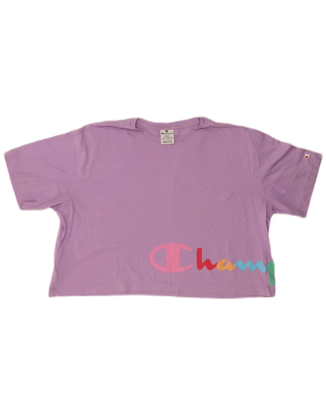 Champion Damen-T-Shirt mit übergroßem Crop-Grafik-Motiv, UK 10, Größe S, Lila