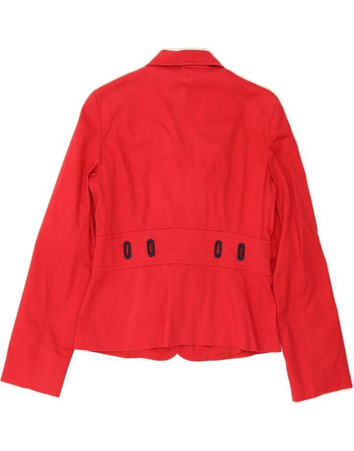 MOSCHINO Womens 4 Button Blazer Jacket UK 10 Small Red Cotton Vintage Moschino and Second-Hand Moschino from Messina Hembry 