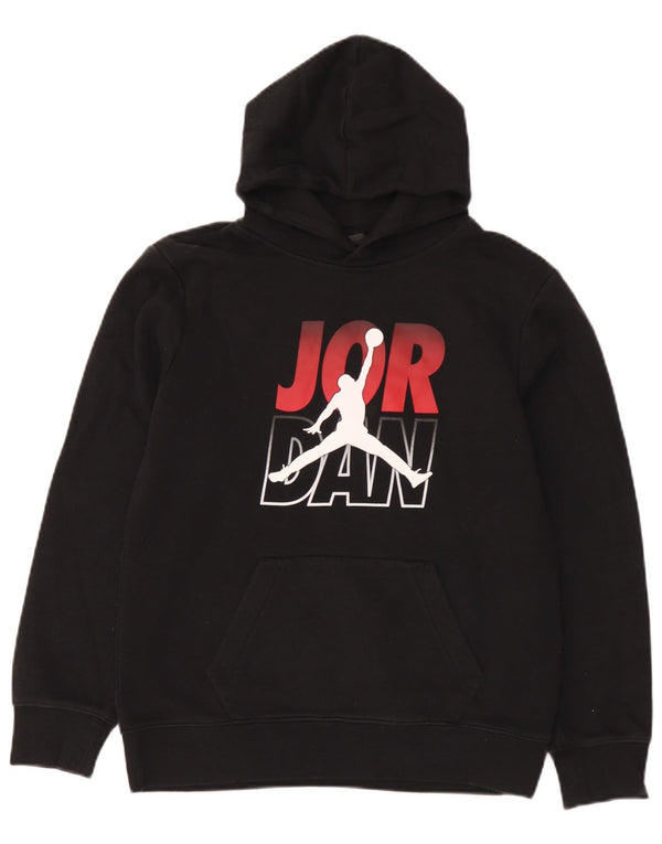 Jordan Jungen-Kapuzenpullover mit Grafik, 13–14 Jahre, XL, schwarze Baumwolle