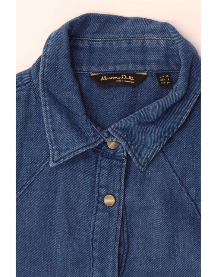 Massimo Dutti Damen Jeanshemd EU 38 Small Blue