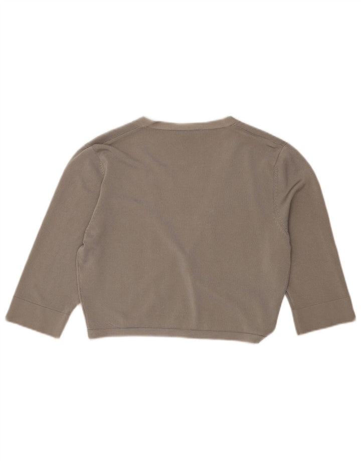 PHASE EIGHT Damen Crop 3/4-Ärmel-Cardigan-Pullover UK 12 Mittelgrau