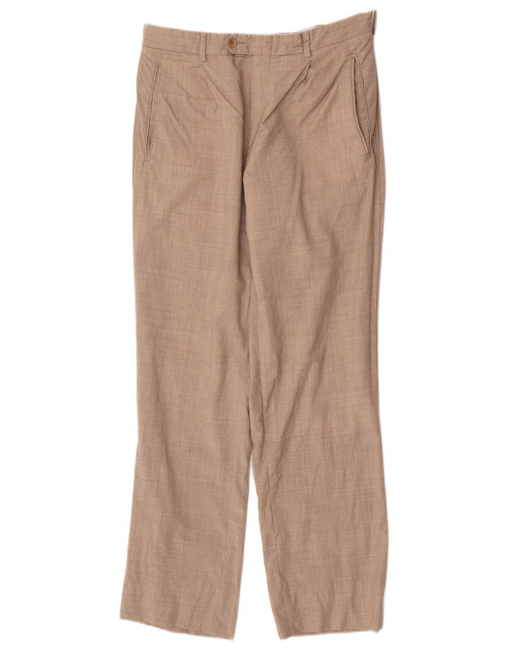 Vintage Herren gerade Anzughose W32 L30 Beige