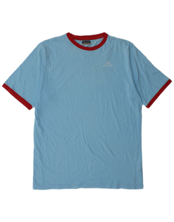 Kappa Herren T-Shirt Top Large Blau Colourblock Baumwolle