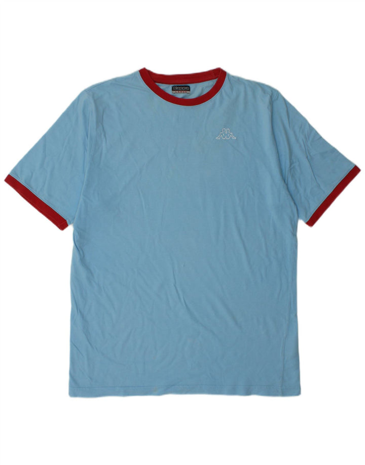 Kappa Herren T-Shirt Top Large Blau Colourblock Baumwolle