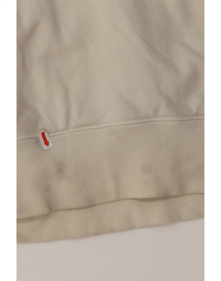 ADIDAS Damen Kapuzenpullover UK 14 Medium Off White Baumwolle