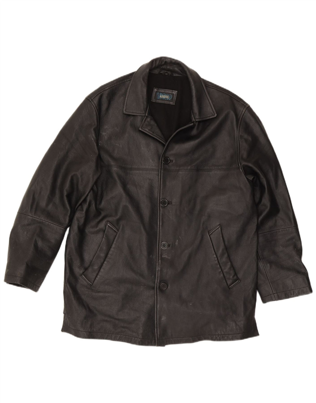 Kartel Herren Lederjacke UK 40 Large Schwarz