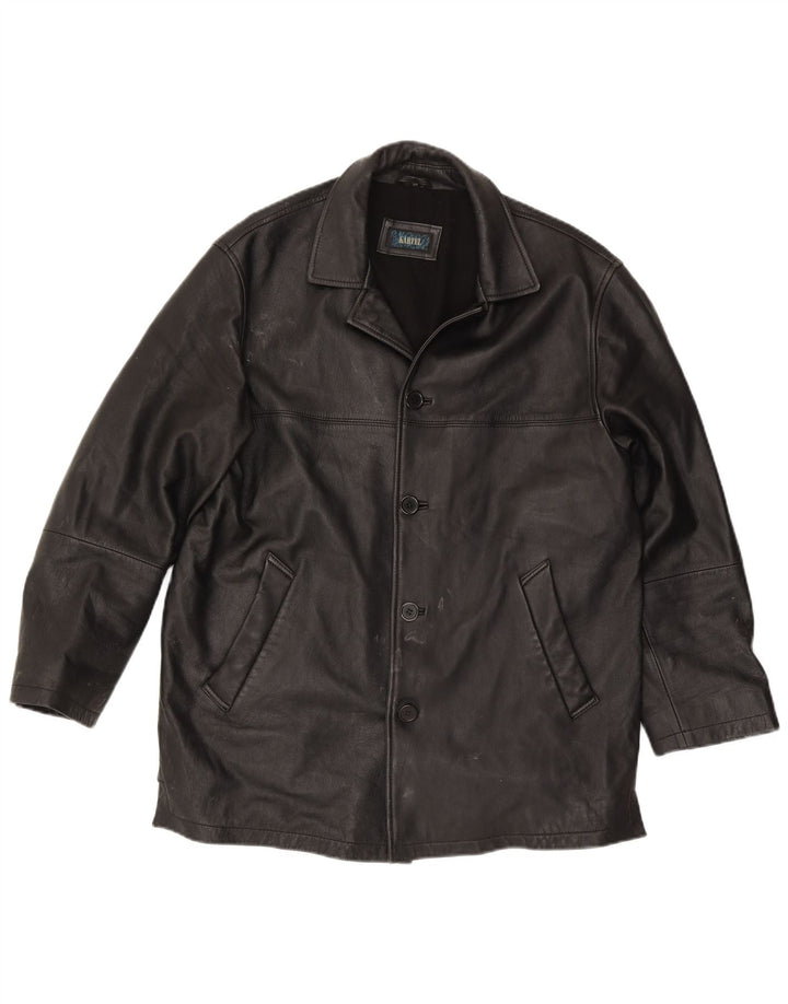 Kartel Herren Lederjacke UK 40 Large Schwarz