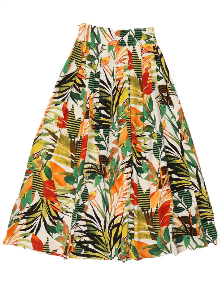 Vintage Damen A-Linie Rock W26 Kleines mehrfarbiges Blumenmuster