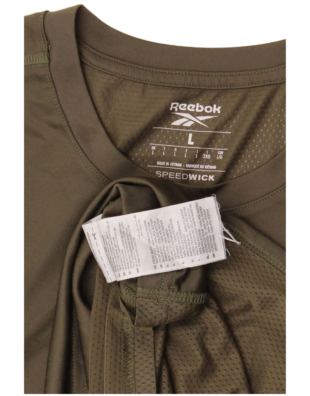 Reebok Herren T-Shirt Top Large Khaki Polyester