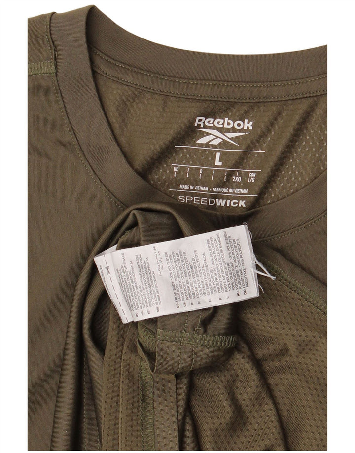 Reebok Herren T-Shirt Top Large Khaki Polyester