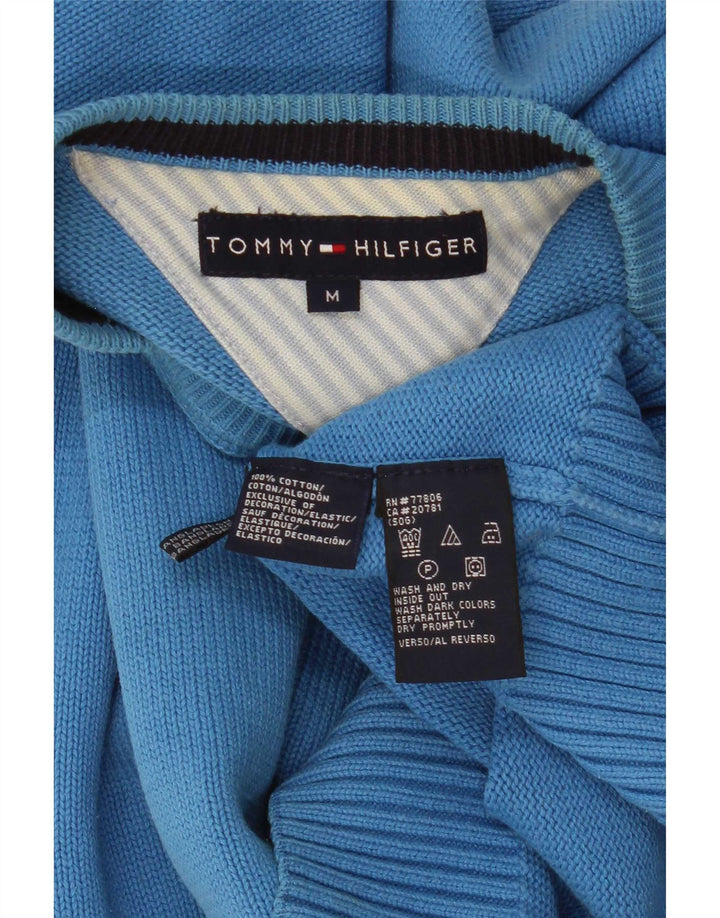 Tommy Hilfiger Herren-Pullover mit Rundhalsausschnitt, mittelblaue Baumwolle