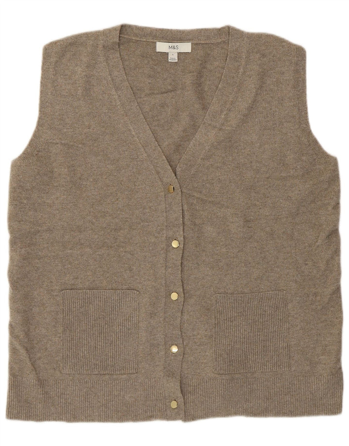 Marks & Spencer Damen-Cardigan, ärmellos, Gr. 40, Größe L, Grau