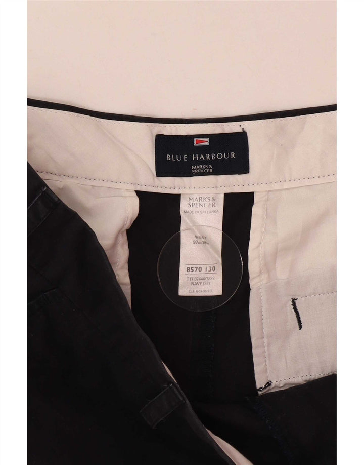 Marks & Spencer Herren Chinoshorts W38 XL Marineblau Baumwolle